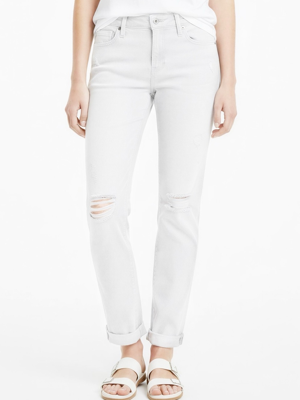 NWT AG EX BOYFRIEND SLIM slouch WHITE JEANS